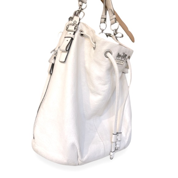 Coach XL Limited Edition Marielle Madison Drawstring Bag | White Leather | $400 - Picture 4 of 13